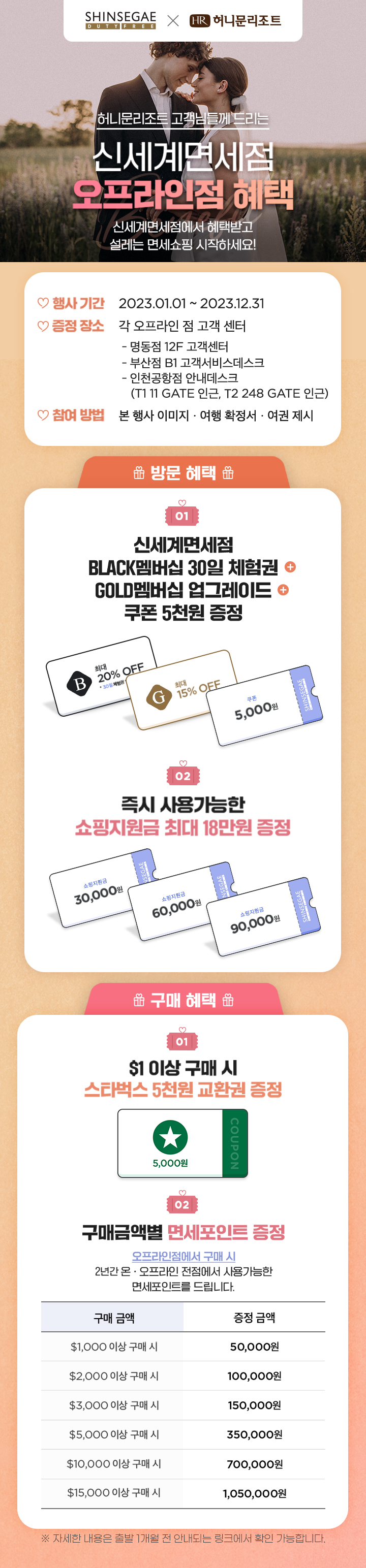 신세계 면세점X허니문리조트 프로모션